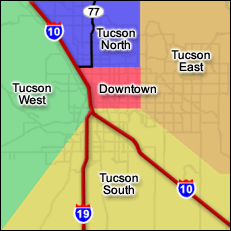 Tucson Arizona Lodging Map