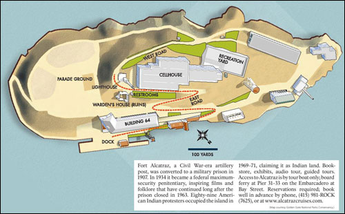 Alcatraz Island, California Map