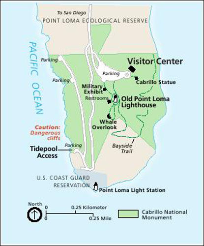 Cabrillo National Monument, California Map