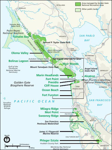 Golden Gate National Recreation Area, California Map