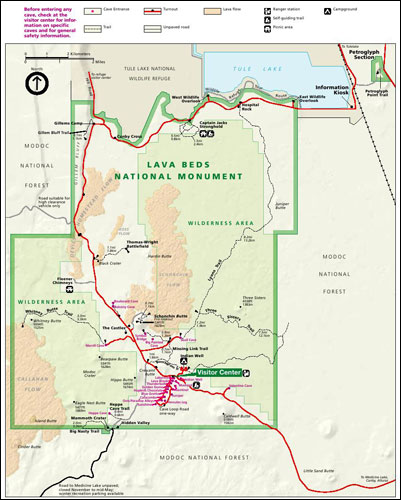 Lava Beds National Monument, California Map