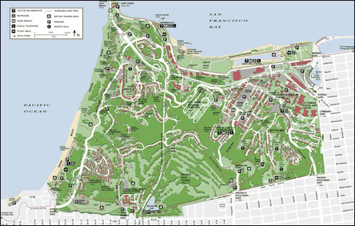 Presidio of San Francisco, California Map