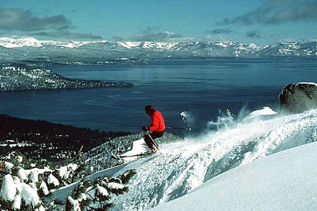 Skiing by Tahoe
